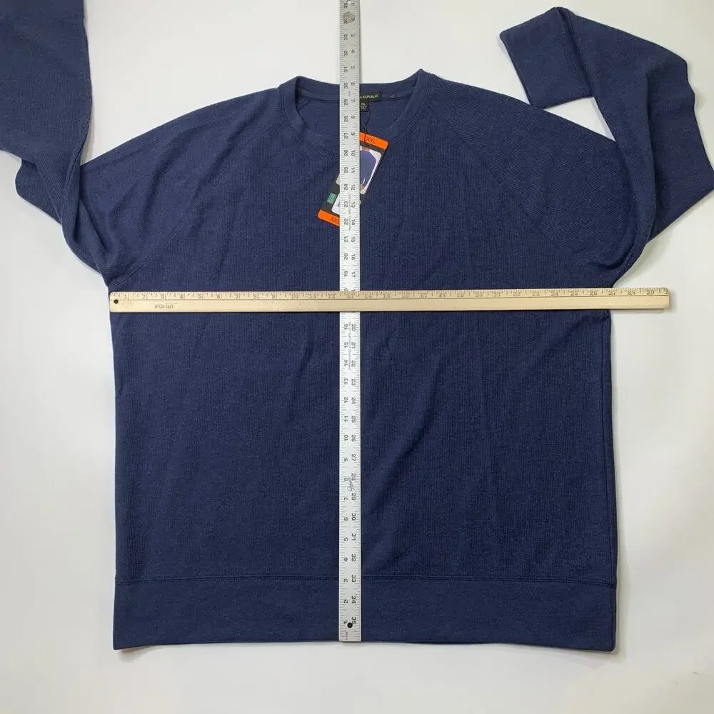 Banana Republic Sweatshirt Men XXL Navy Crew Neck Raglan Sleeve Performance Knit